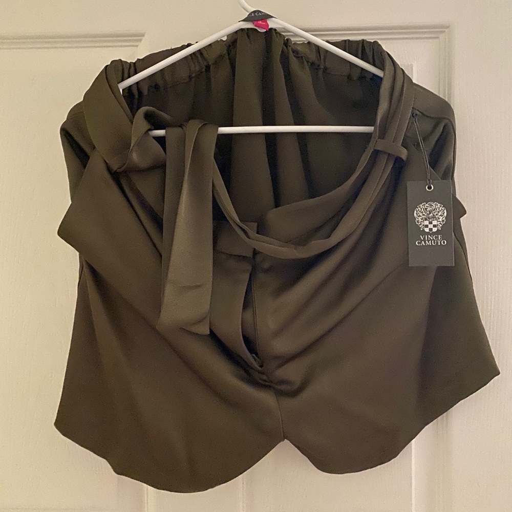 Vince Camuto belted high waist shorts